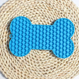 Alfombrilla lame-lame de silicona para perros — comedero lento en forma de hueso