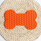 Alfombrilla lame-lame de silicona para perros — comedero lento en forma de hueso