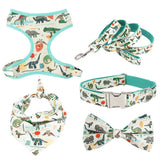 Set de Arnés Dino para Perros con Collar a Juego – Malla Transpirable Anticalor