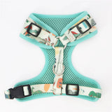 Set de Arnés Dino para Perros con Collar a Juego – Malla Transpirable Anticalor