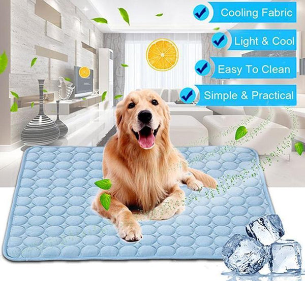 Cama refrescante de seda fría para perros y gatos — perfecta para el verano