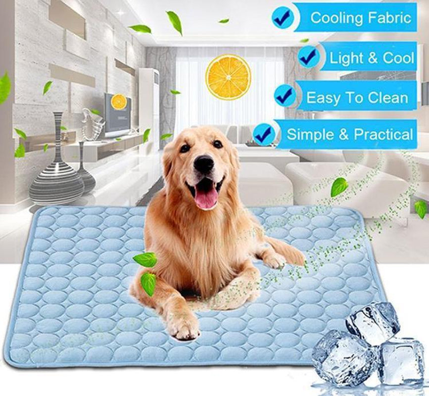 Cama refrescante de seda fría para perros y gatos — perfecta para el verano