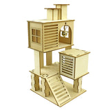 Casa de Madera para Roedores – Refugio Natural con Escalera para Hámster, Chinchilla y Cobaya