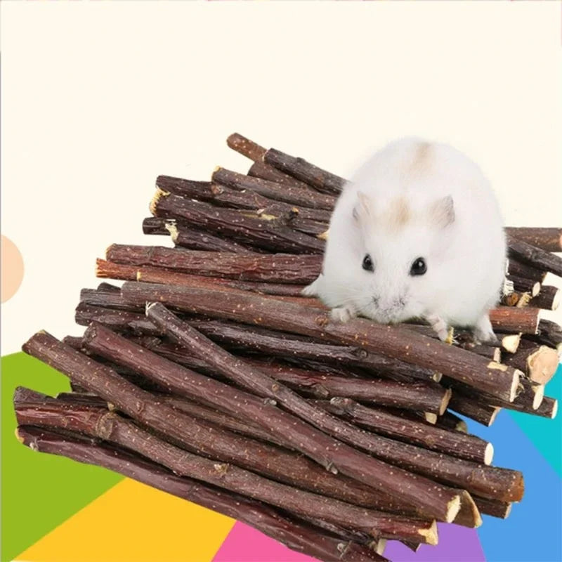 Palitos de Manzana para Roer – Juguete Dental Natural para Hámster, Conejo y Chinchilla