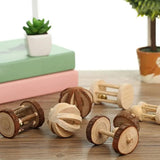 Set de Juguetes de Madera Natural para Roedores – Mordedores, Campanas y Ruedas para Hámster, Cobaya y Conejo