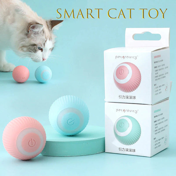 Pelota Interactiva Automática para Gato – Juguete Eléctrico Rodante con USB