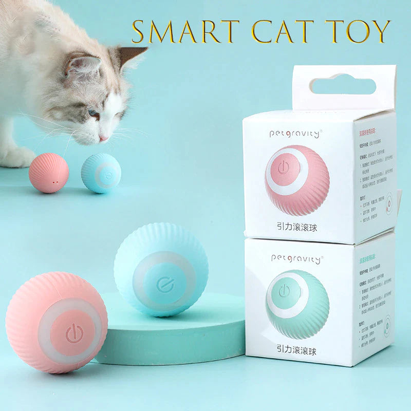 Pelota Interactiva Automática para Gato – Juguete Eléctrico Rodante con USB